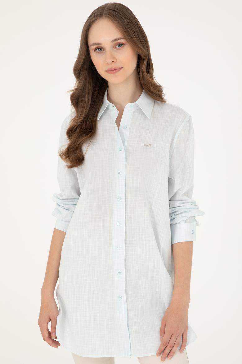 Kadın Açık Mavi Uzun Kollu Gömlek - 50283751013