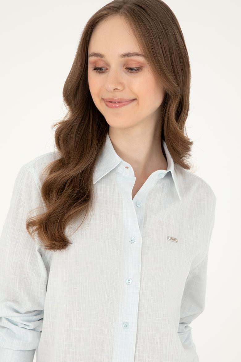 Kadın Açık Mavi Uzun Kollu Gömlek - 50283751013