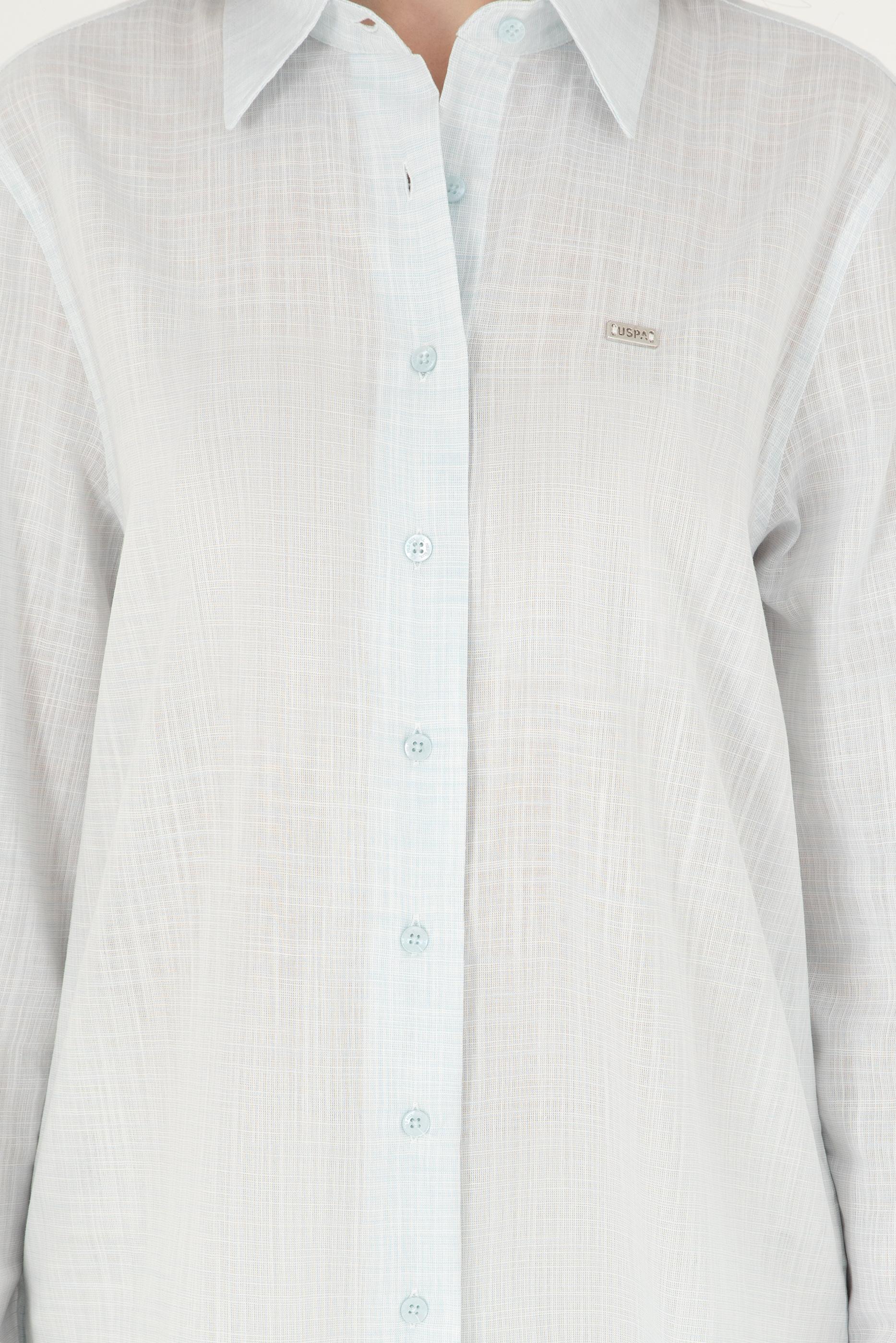 Kadın Açık Mavi Uzun Kollu Gömlek