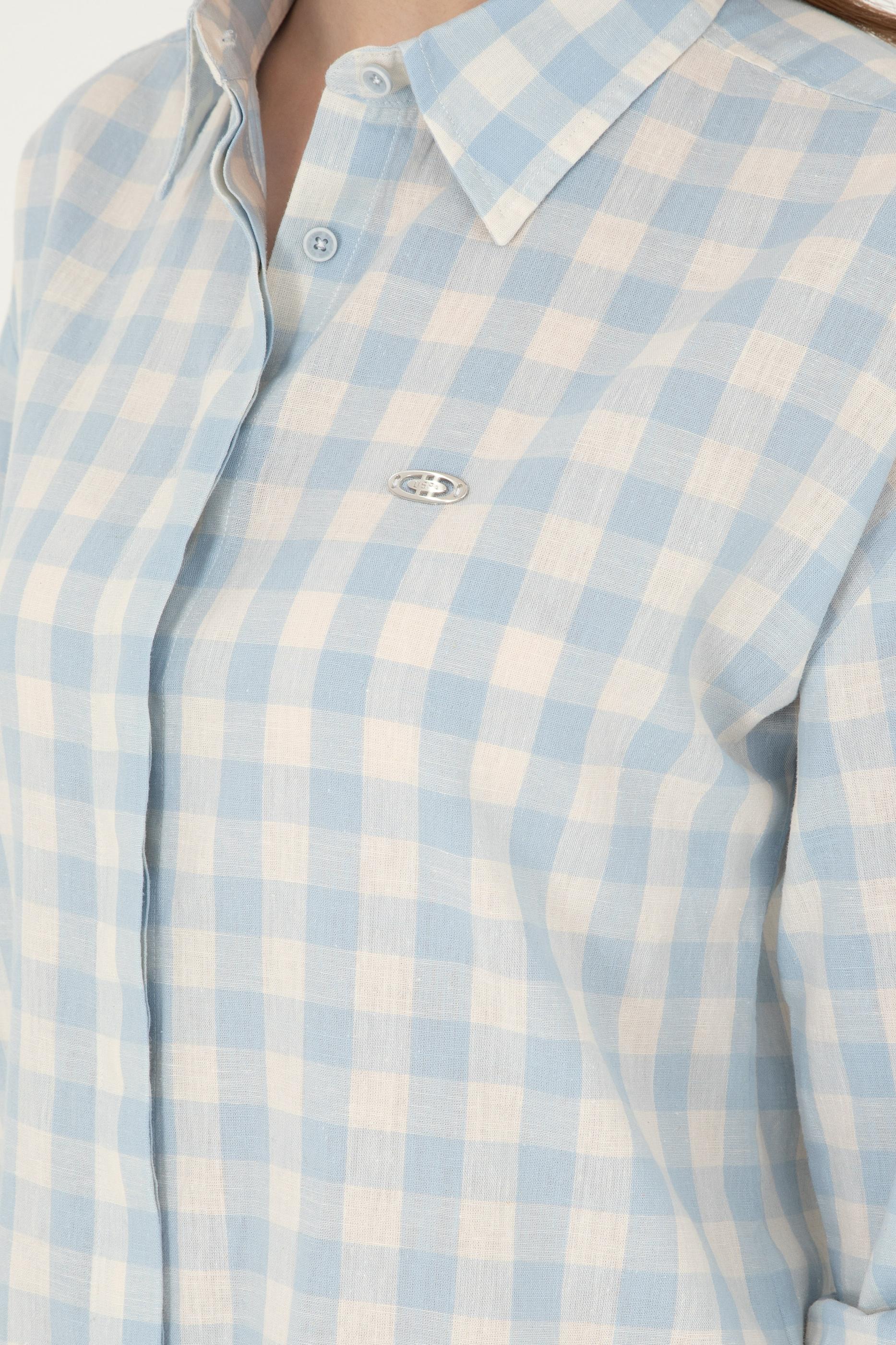 Kadın Açık Mavi Uzun Kollu Gömlek