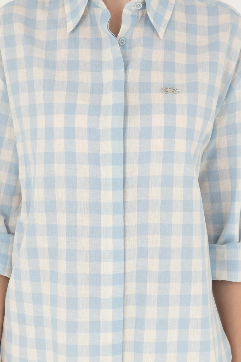 Kadın Açık Mavi Uzun Kollu Gömlek - 50283410004