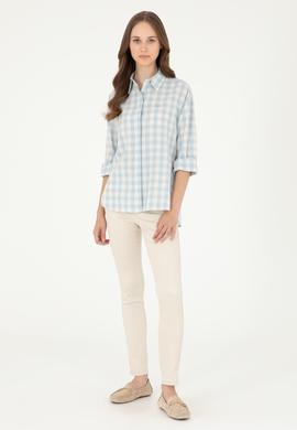 Kadın Açık Mavi Uzun Kollu Gömlek - 50283410004