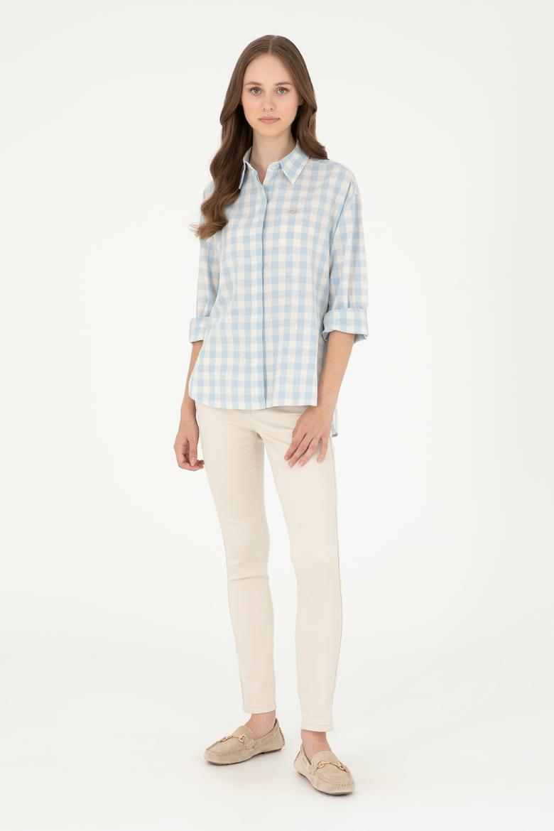 Kadın Açık Mavi Uzun Kollu Gömlek - 50283410004