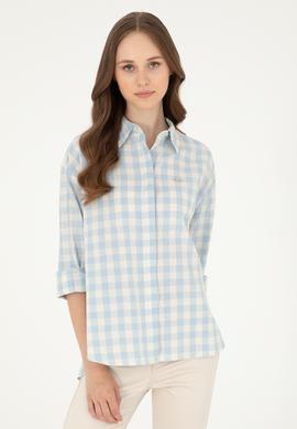Kadın Açık Mavi Uzun Kollu Gömlek - 50283410004