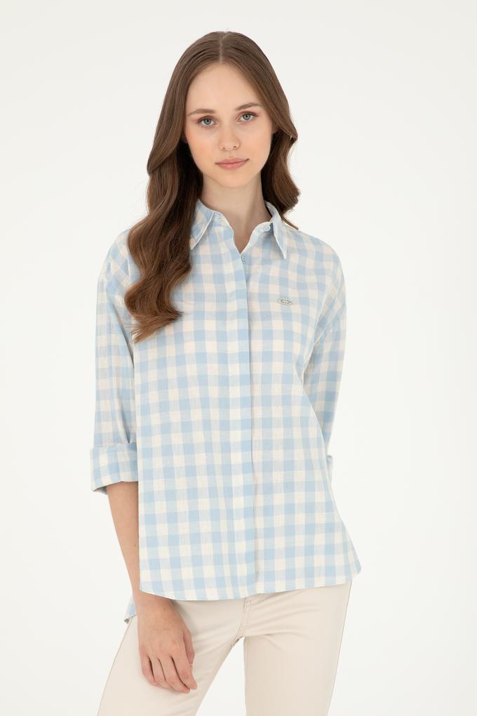 Kadın Açık Mavi Uzun Kollu Gömlek