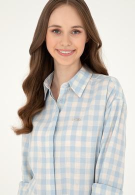 Kadın Açık Mavi Uzun Kollu Gömlek - 50283410004