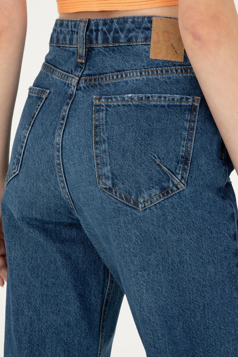 Kadın Mavi Jean Pantolon - 50287895003