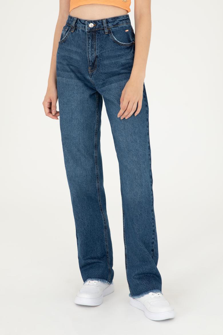 Kadın Mavi Jean Pantolon - 50287895003