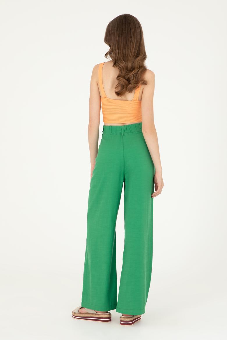 Kadın Yeşil Kanvas Pantolon - 50285239018