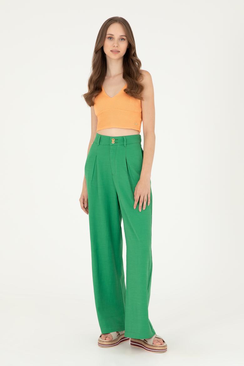 Kadın Yeşil Kanvas Pantolon - 50285239018