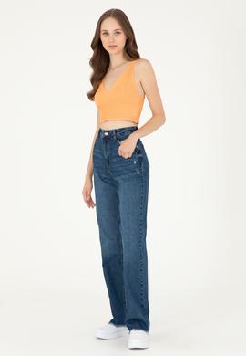 Kadın Mavi Jean Pantolon - 50287895003