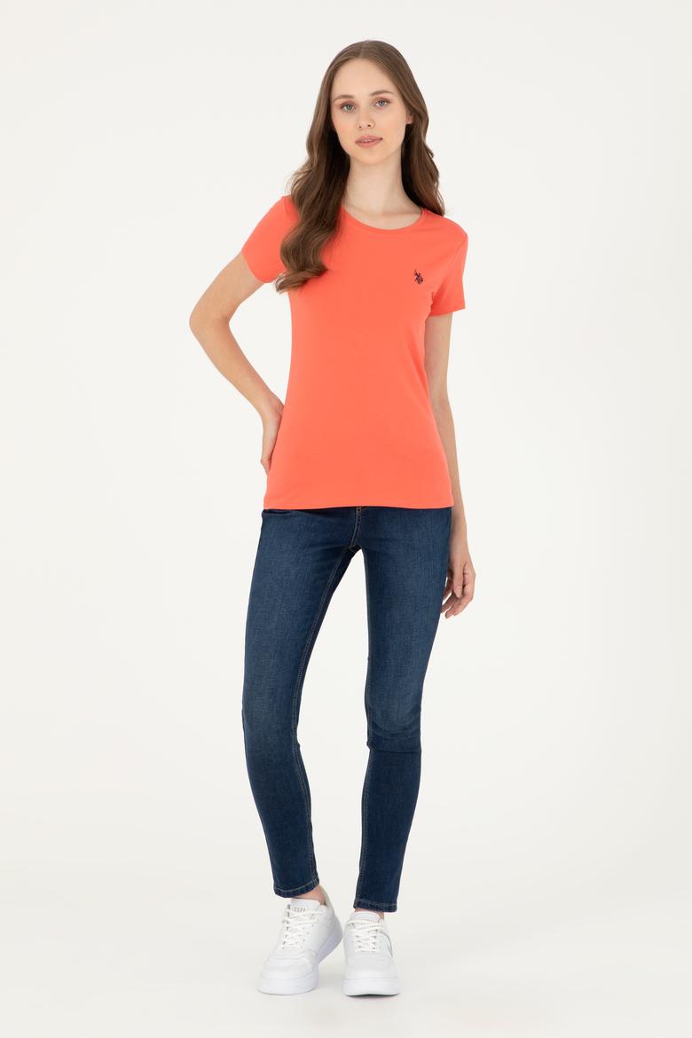 Kadın Nar Çiçeği Basic Tişört - 50280033045