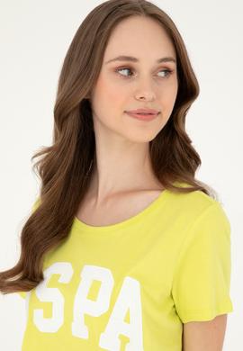 Kadın Fıstık Yeşili Bisiklet Yaka Basic Tişört - 50280036069