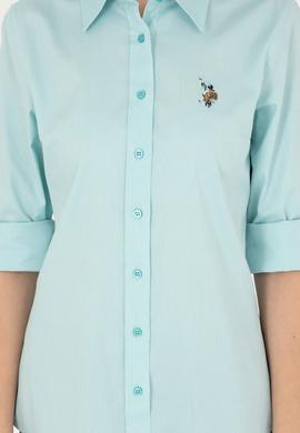 Kadın Mint Uzun Kollu Basic Gömlek - 50283987061