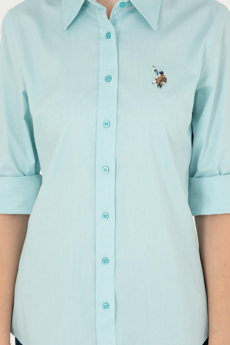 Kadın Mint Uzun Kollu Basic Gömlek - 50283987061