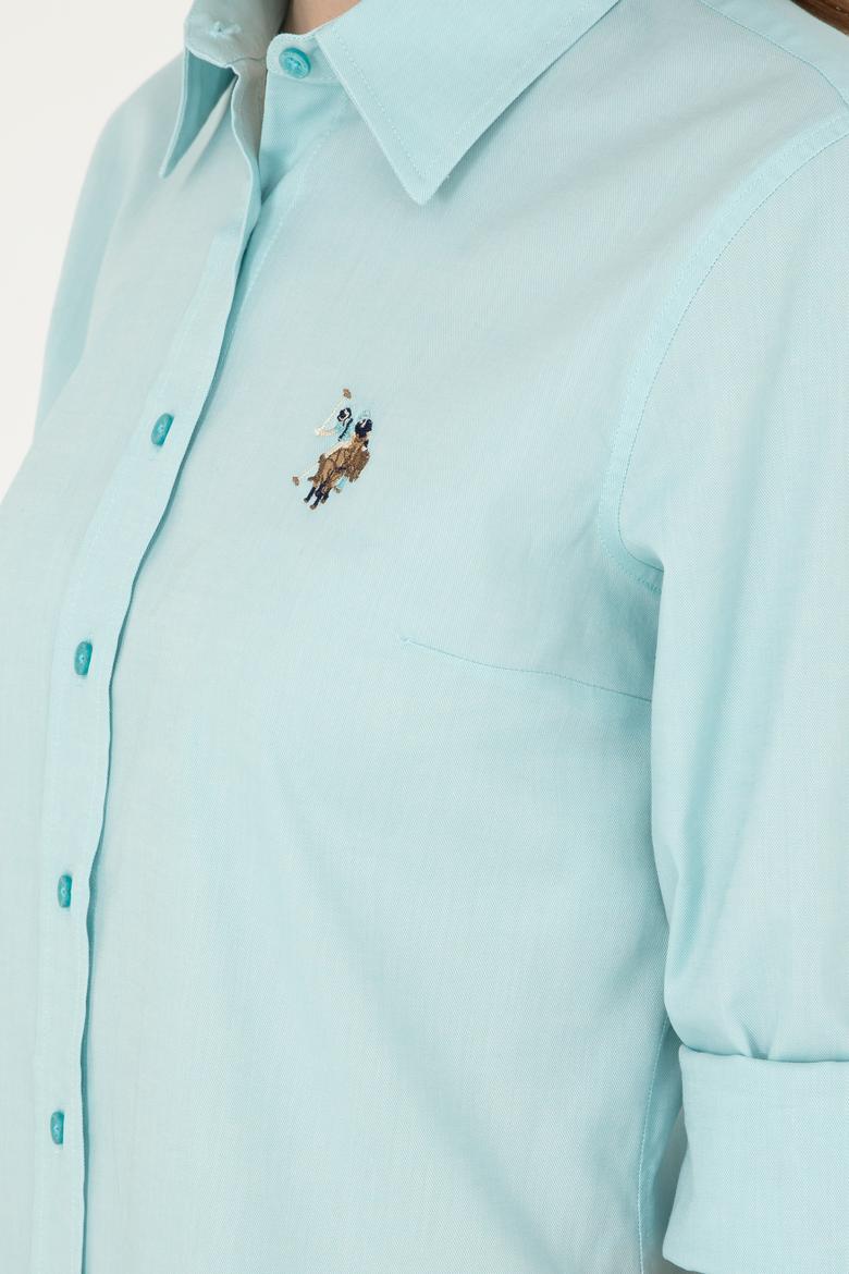 Kadın Mint Uzun Kollu Basic Gömlek - 50283987061