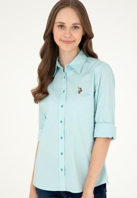 Kadın Mint Uzun Kollu Basic Gömlek - 50283987061