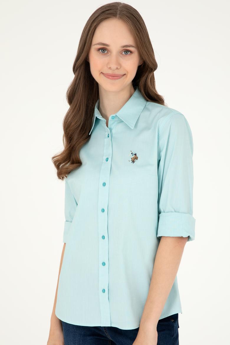 Kadın Mint Uzun Kollu Basic Gömlek - 50283987061