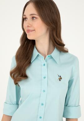 Kadın Mint Uzun Kollu Basic Gömlek - 50283987061