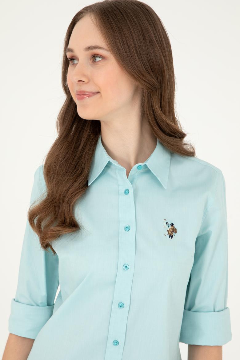 Kadın Mint Uzun Kollu Basic Gömlek - 50283987061