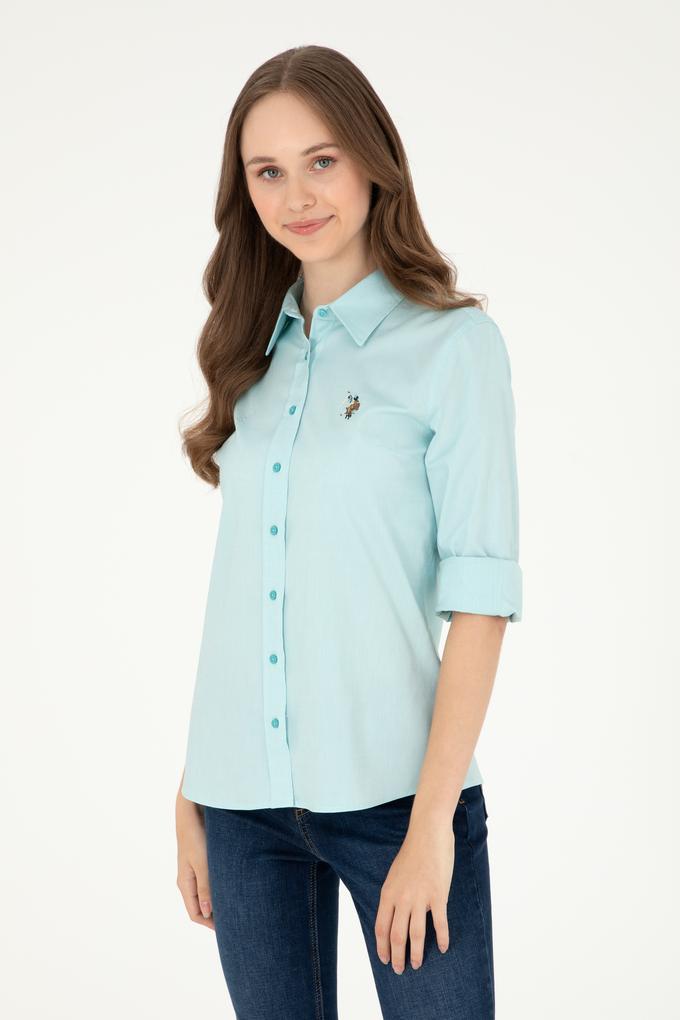 Kadın Mint Uzun Kollu Basic Gömlek