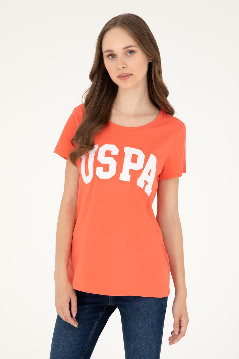 Kadın Nar Çiçeği Bisiklet Yaka Basic Tişört