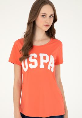 Kadın Nar Çiçeği Bisiklet Yaka Basic Tişört - 50280036086