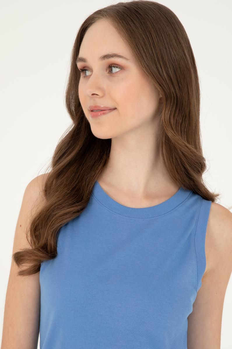 Kadın Saks Basic Tişört