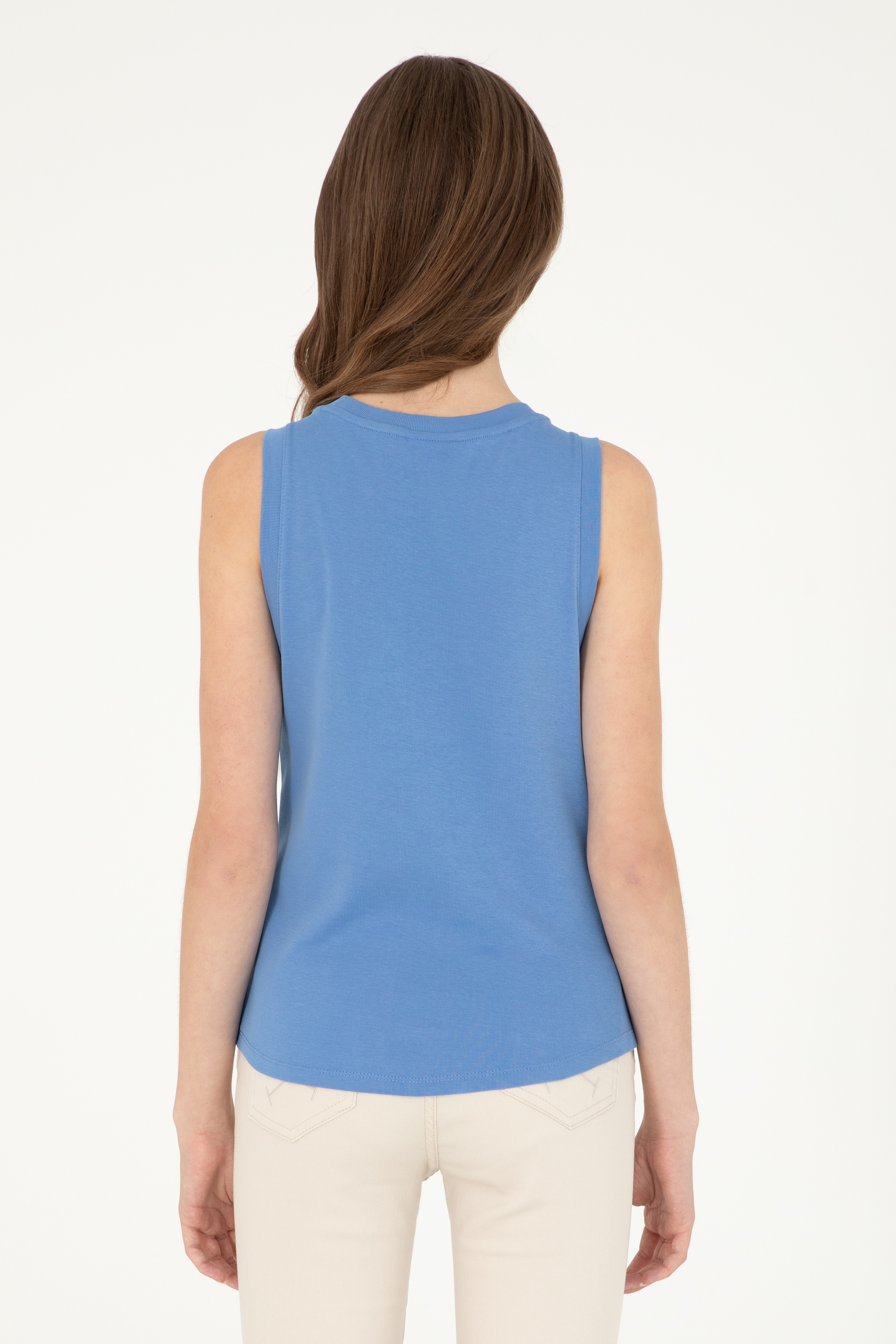 Kadın Saks Basic Tişört - Image 5