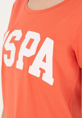 Kadın Nar Çiçeği Bisiklet Yaka Basic Tişört - 50280036086