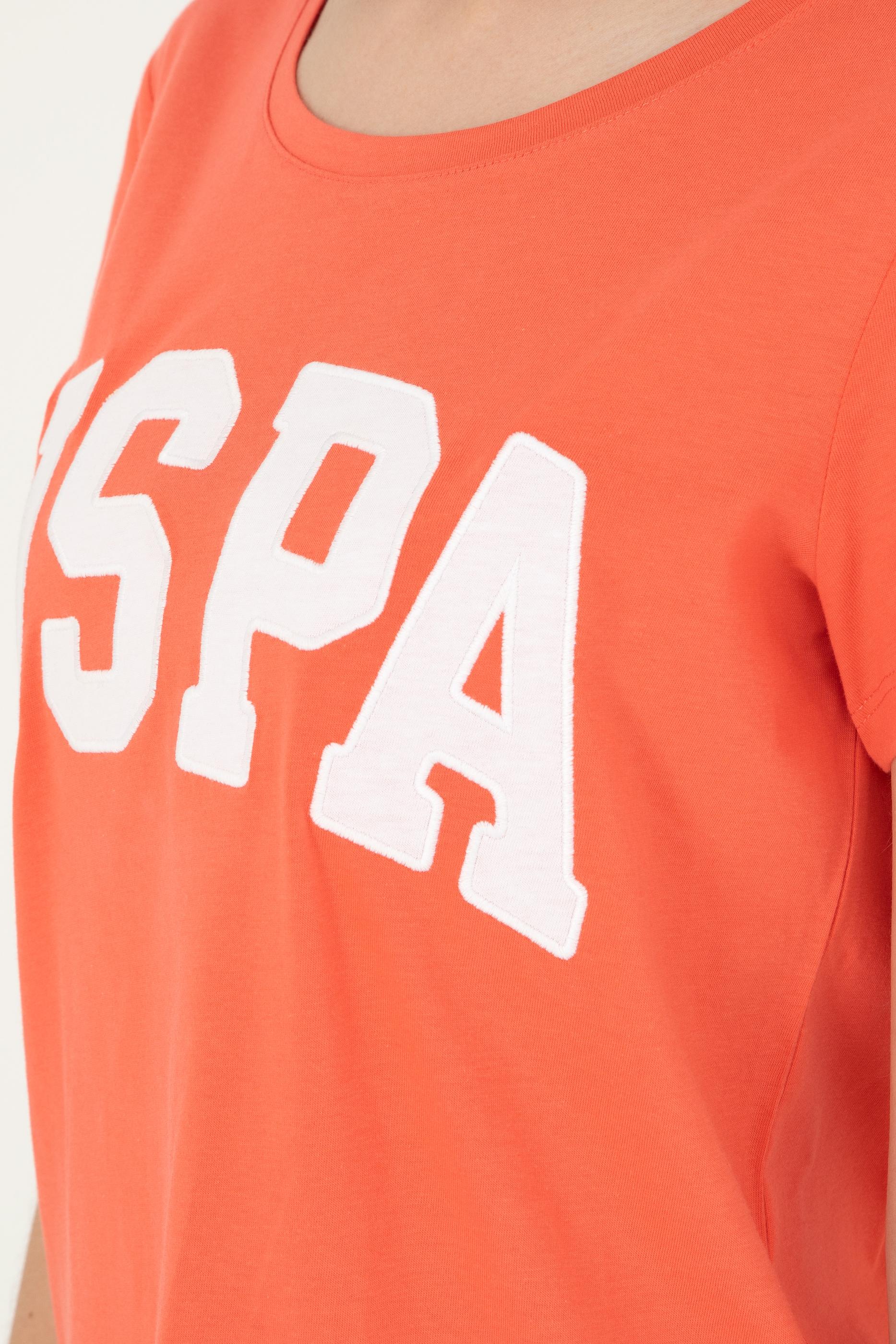 Kadın Nar Çiçeği Bisiklet Yaka Basic Tişört