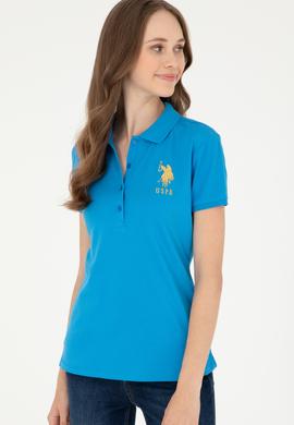 Kadın Saks Basic Polo Yaka Tişört - 50280071051