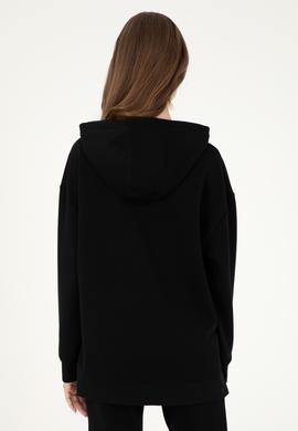 Kadın Siyah Kapüşonlu Sweatshirt - 50296940045
