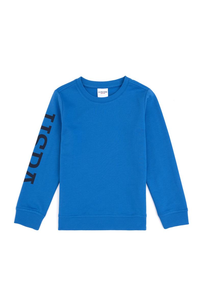 Erkek Çocuk Kobalt Bisiklet Yaka Sweatshirt