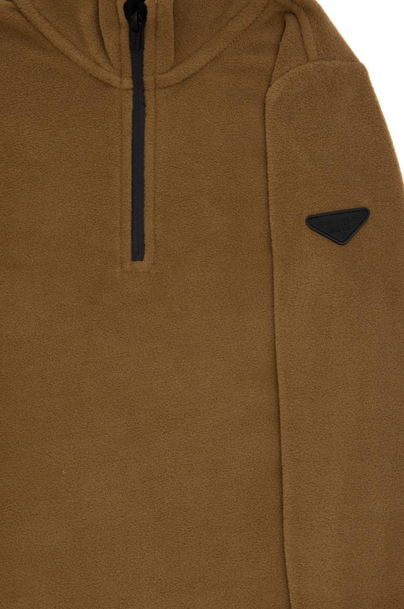 Erkek Çocuk Yarım Fermuarlı Haki Polar Sweatshirt