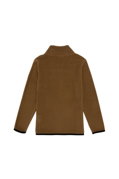 Erkek Çocuk Yarım Fermuarlı Haki Polar Sweatshirt