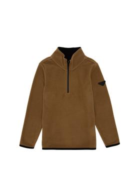 Erkek Çocuk Yarım Fermuarlı Haki Polar Sweatshirt - 50298060028