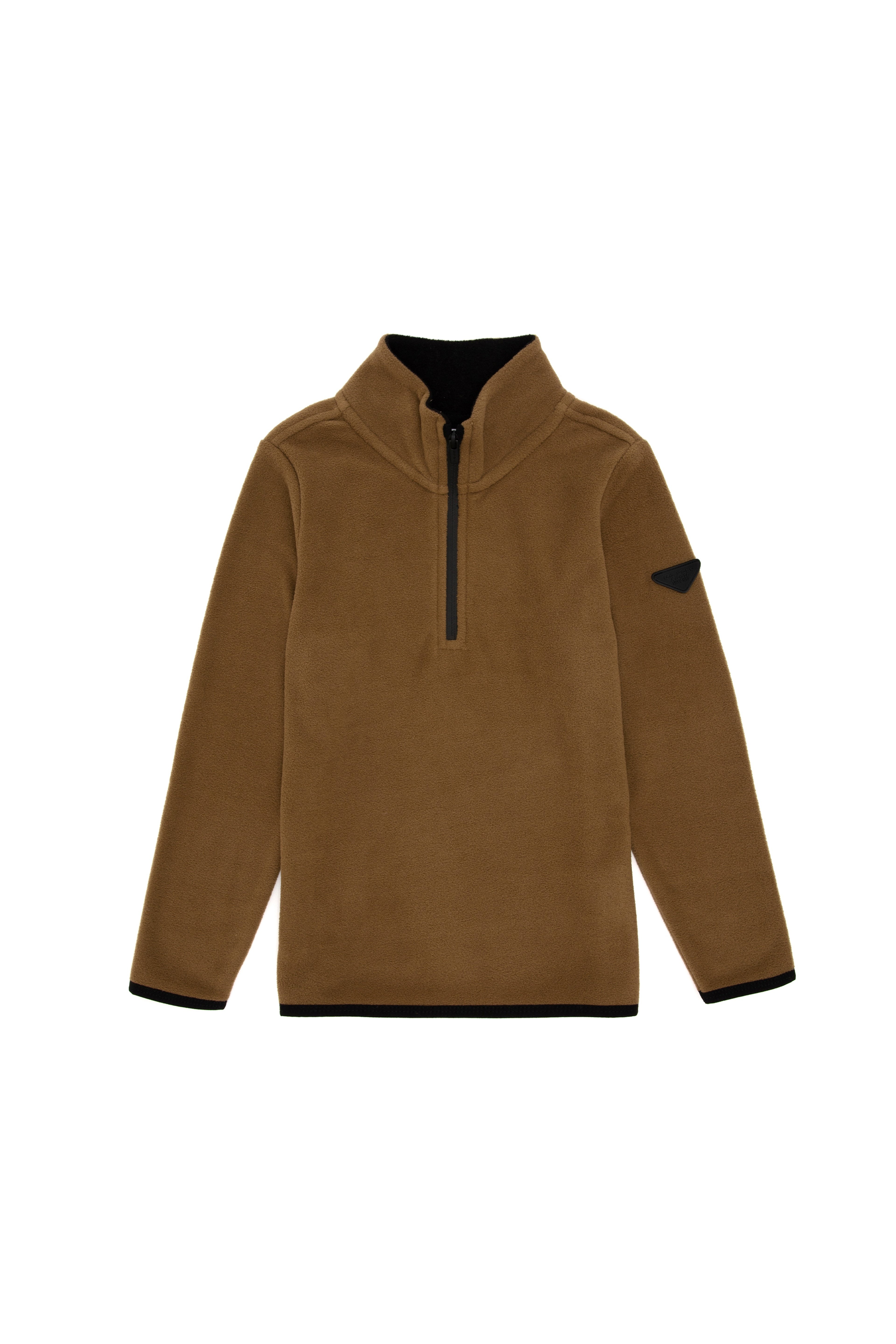 Erkek Çocuk Yarım Fermuarlı Haki Polar Sweatshirt - Image 1