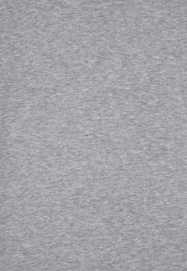 Kız Çocuk Gri Melanj Bisiklet Yaka Basic Tişört - 50294568036