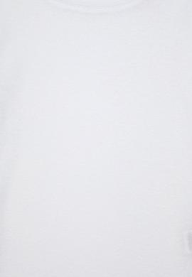 Kız Çocuk Beyaz Bisiklet Yaka Basic Tişört - 50294568006