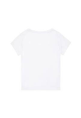 Kız Çocuk Beyaz Bisiklet Yaka Basic Tişört - 50294568006