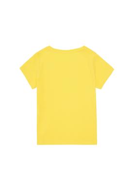 Kız Çocuk Sarı Bisiklet Yaka Basic Tişört - 50295661035