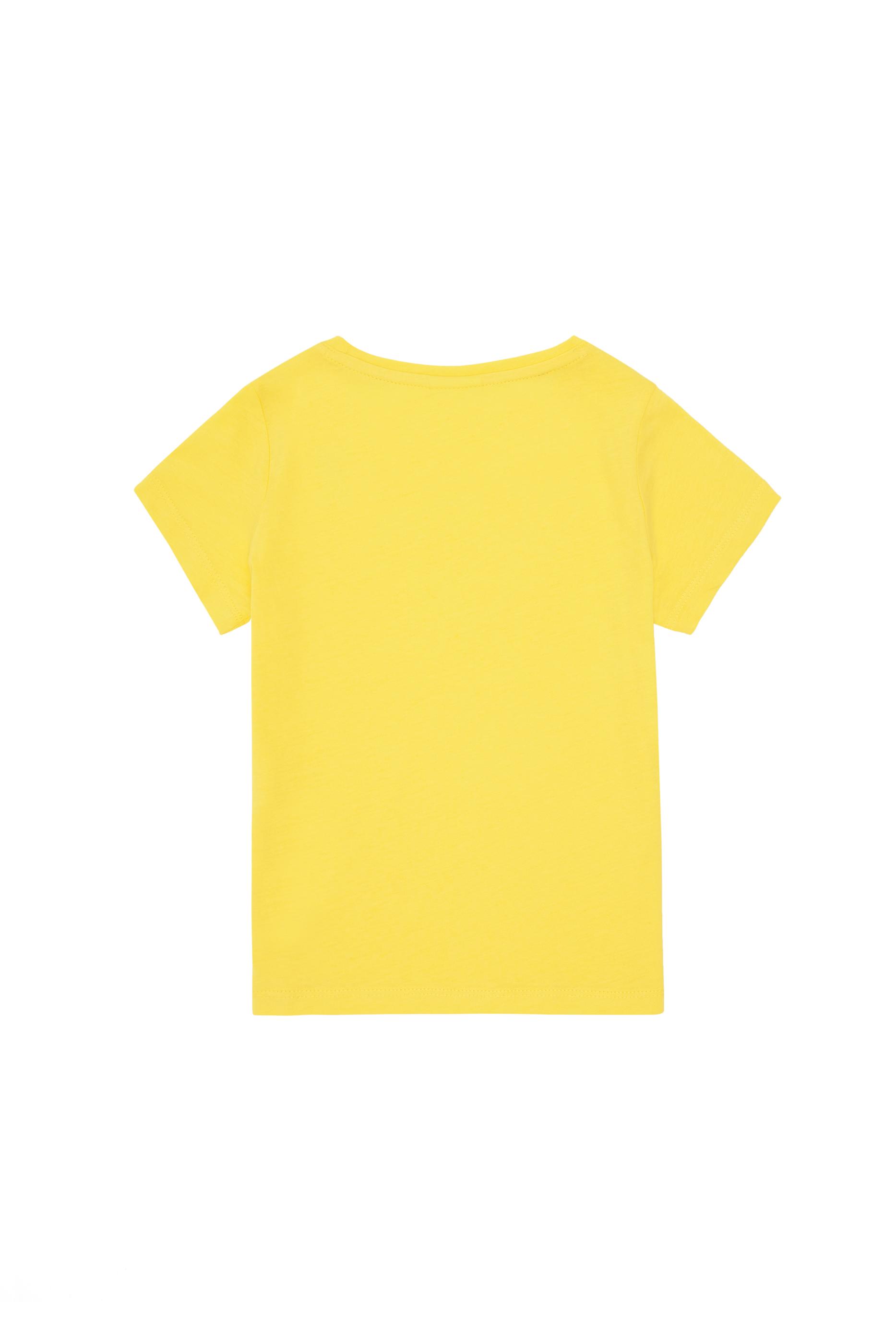 Kız Çocuk Sarı Bisiklet Yaka Basic Tişört