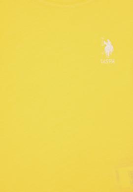 Kız Çocuk Sarı Bisiklet Yaka Basic Tişört - 50295661035