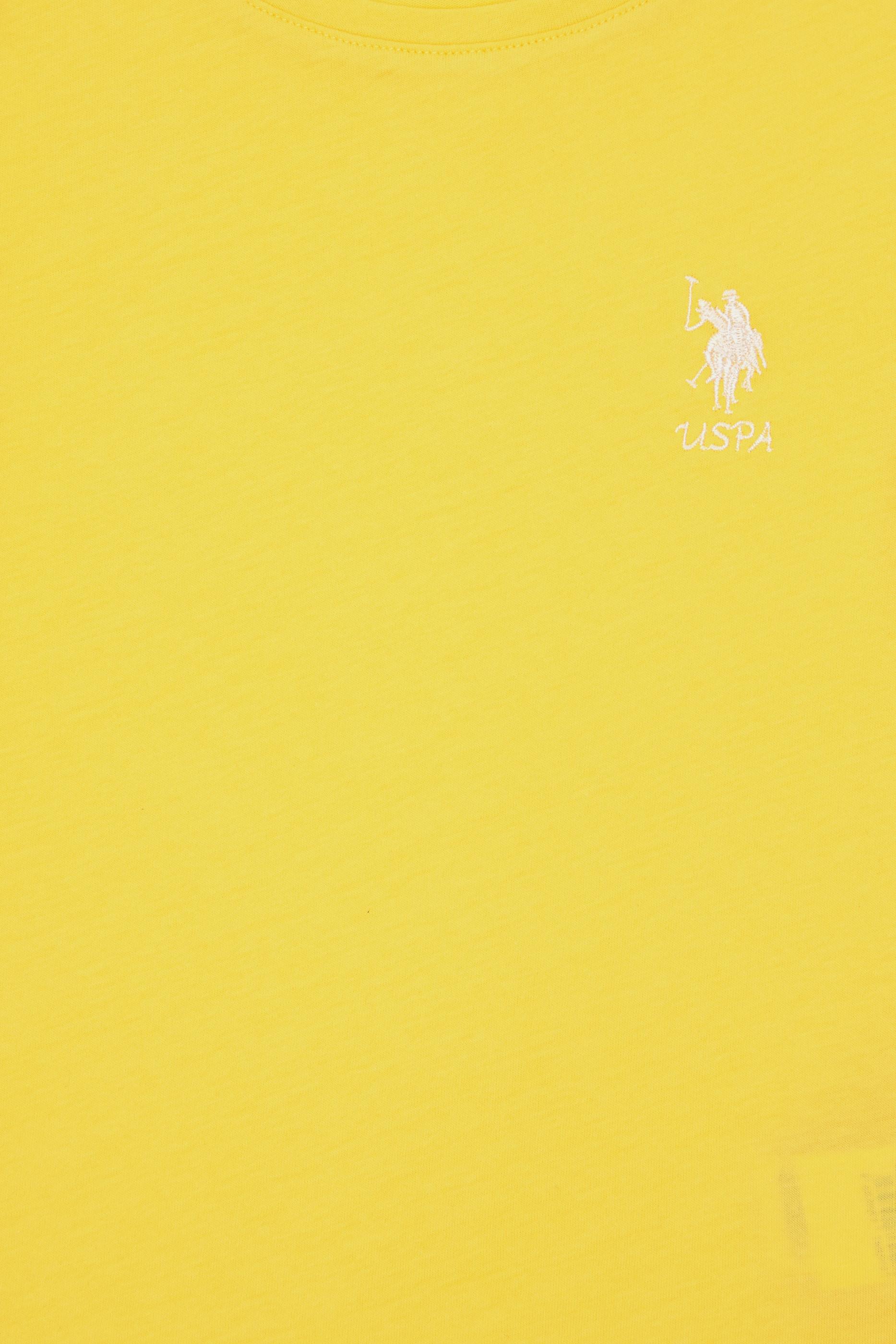 Kız Çocuk Sarı Bisiklet Yaka Basic Tişört