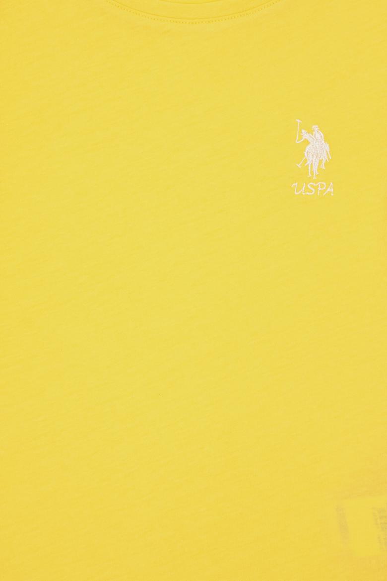 Kız Çocuk Sarı Bisiklet Yaka Basic Tişört - 50295661035