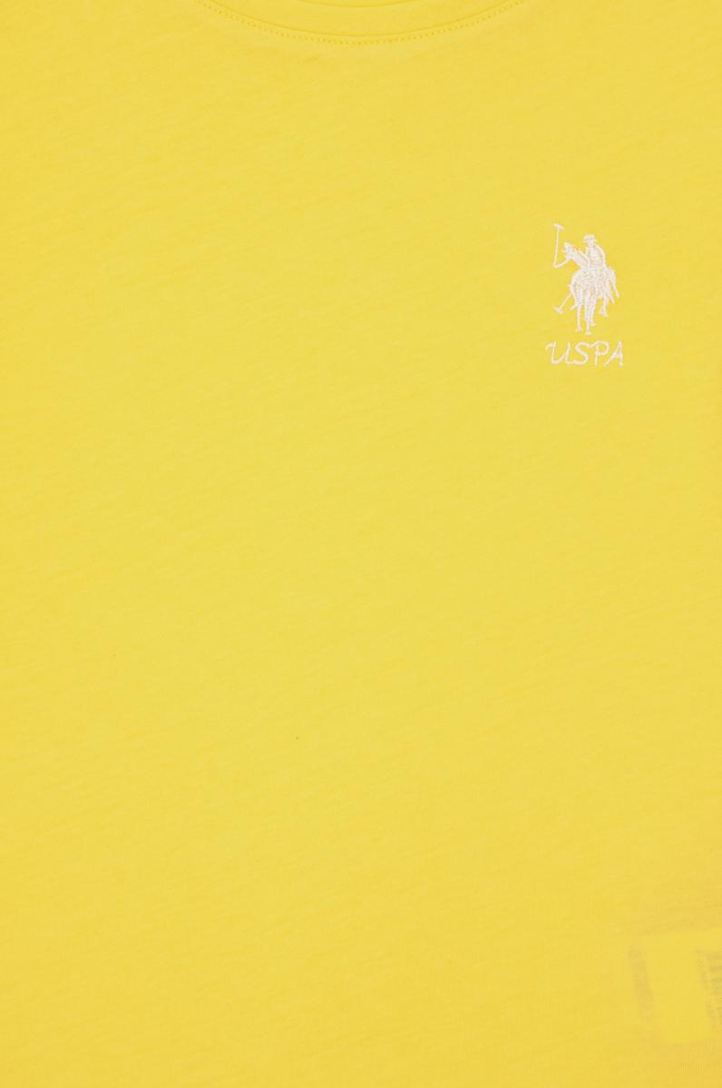 Kız Çocuk Sarı Bisiklet Yaka Basic Tişört