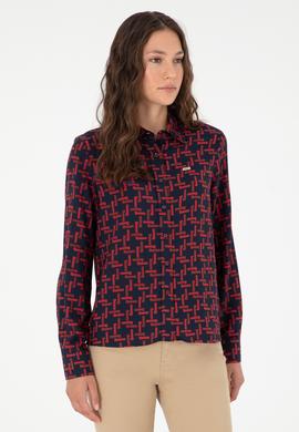 Kadın Vişne Uzun Kollu Gömlek - 50291100011