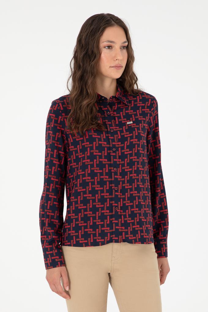 Kadın Vişne Uzun Kollu Gömlek