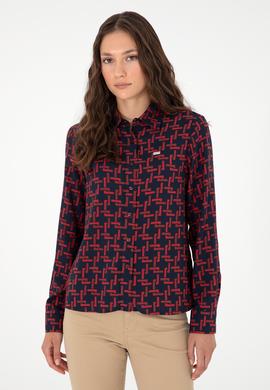 Kadın Vişne Uzun Kollu Gömlek - 50291100011